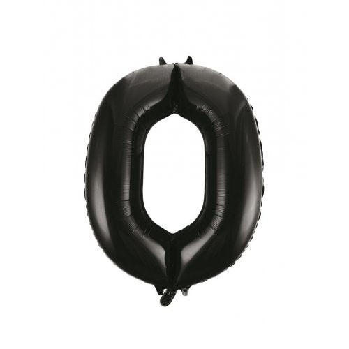 Number 0 Foil Balloon - Black