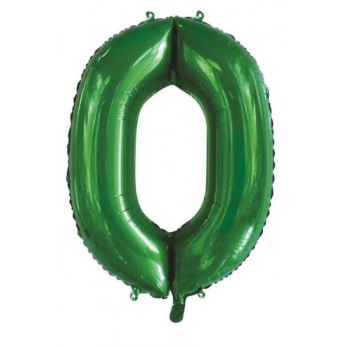 Number 0 Foil Balloon - Green