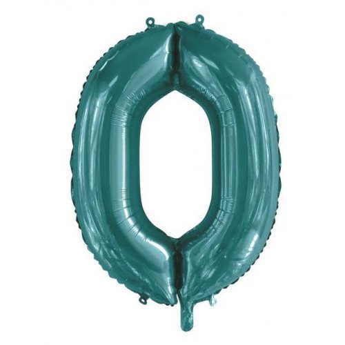 Number 0 Foil Balloon - Teal