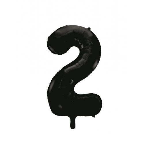 Number 2 Foil Balloon - Black