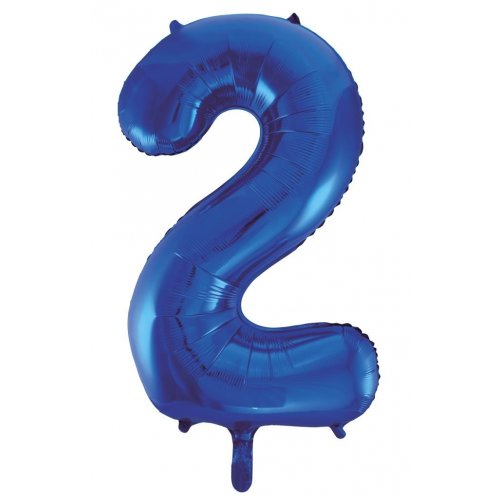 Number 2 Foil Balloon - Blue