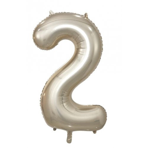 Number 2 Foil Balloon - Champagne