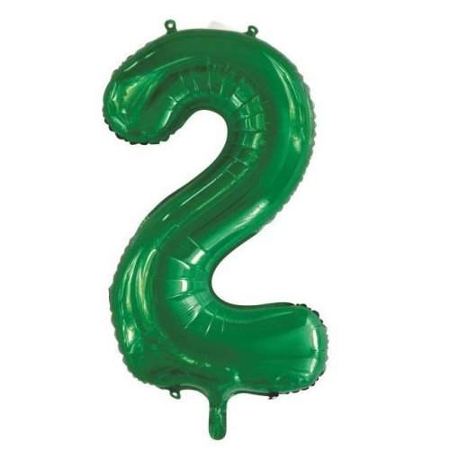 Number 2 Foil Balloon - Green
