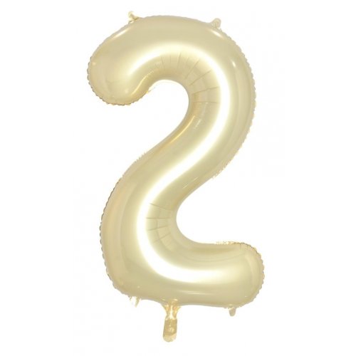 Number 2 Foil Balloon - Luxe Gold