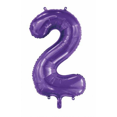 Number 2 Foil Balloon - Purple