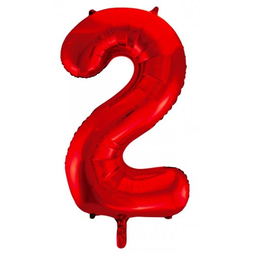 Number 2 Foil Balloon - Red