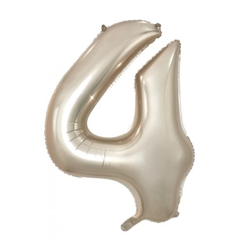 Number 4 Foil Balloon - Champagne