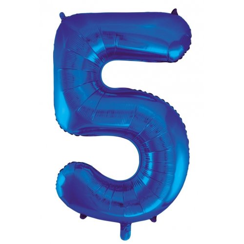 Number 5 Foil Balloon - Blue