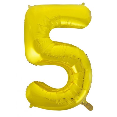 Number 5 Foil Balloon - Gold