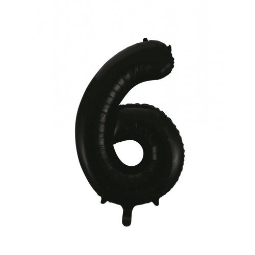 Number 6 Foil Balloon - Black