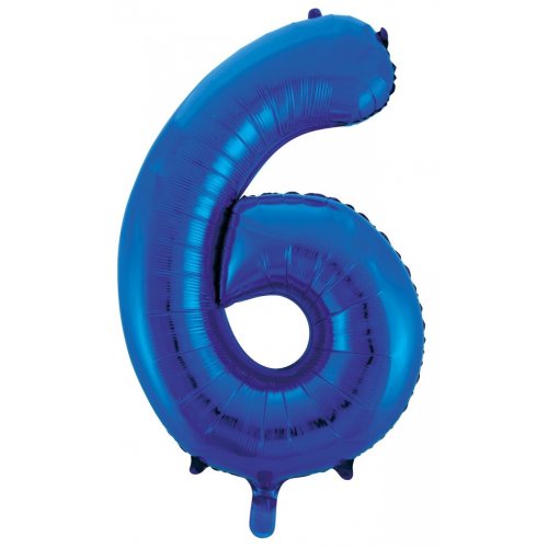 Number 6 Foil Balloon - Blue