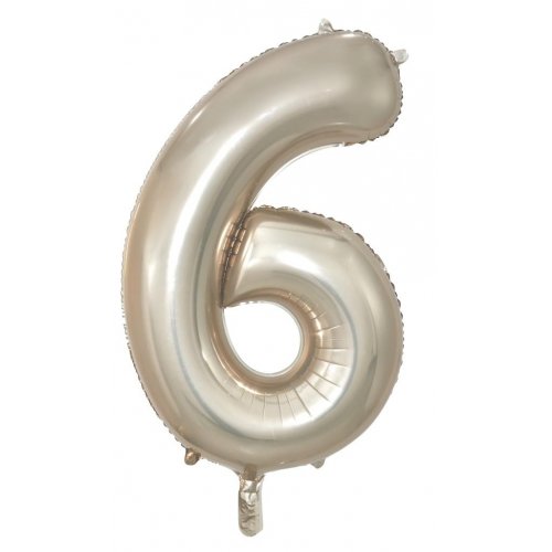 Number 6 Foil Balloon - Champagne