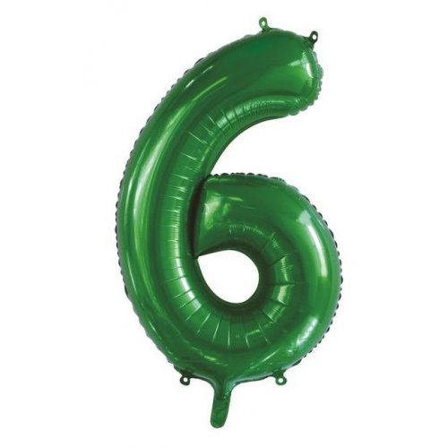 Number 6 Foil Balloon - Green