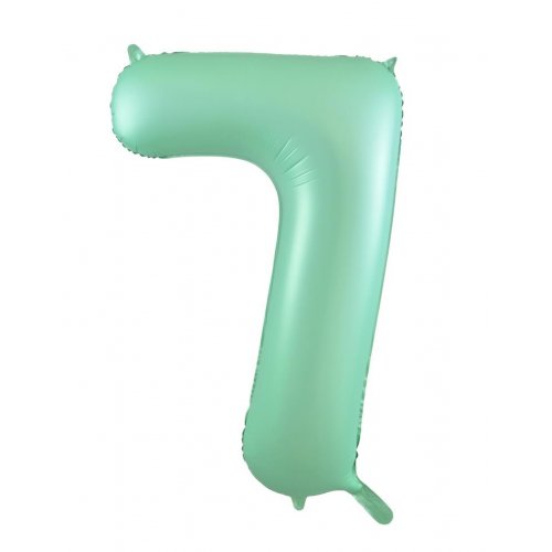 Number 7 Foil Balloon - Matt Pastel Green