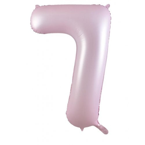 Number 7 Foil Balloon - Matt Pastel Pink