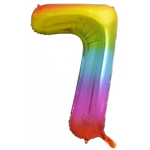Number 7 Foil Balloon - Rainbow