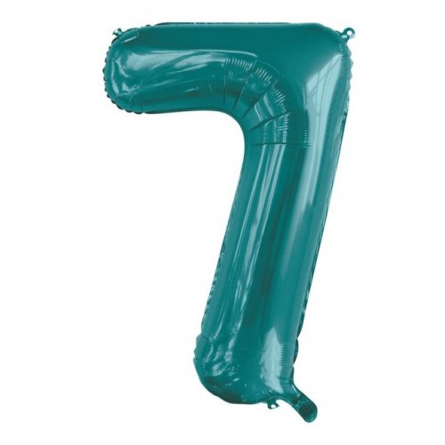 Number 7 Foil Balloon - Teal