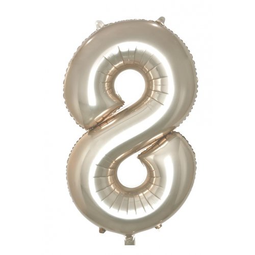 Number 8 Foil Balloon - Champagne