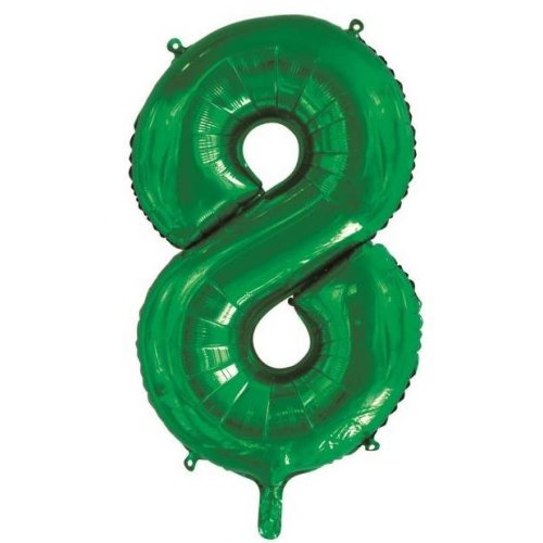 Number 8 Foil Balloon - Green