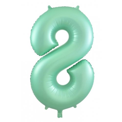 Number 8 Foil Balloon - Matt Pastel Green