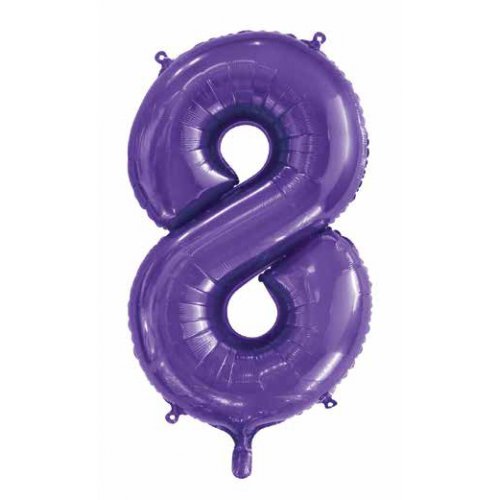 Number 8 Foil Balloon - Purple
