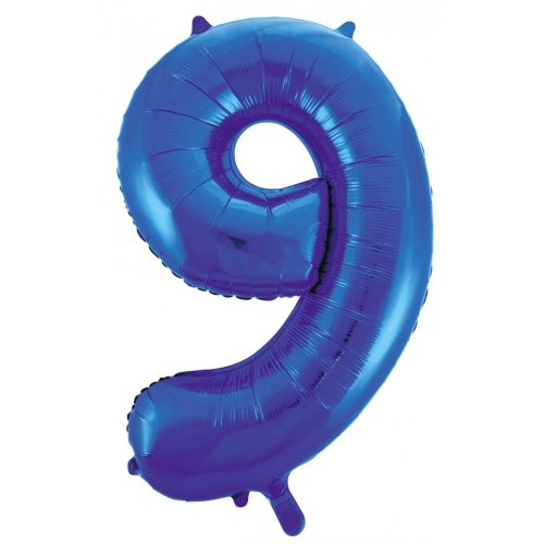 Number 9 Foil Balloon - Blue