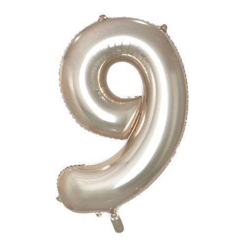 Number 9 Foil Balloon - Champagne