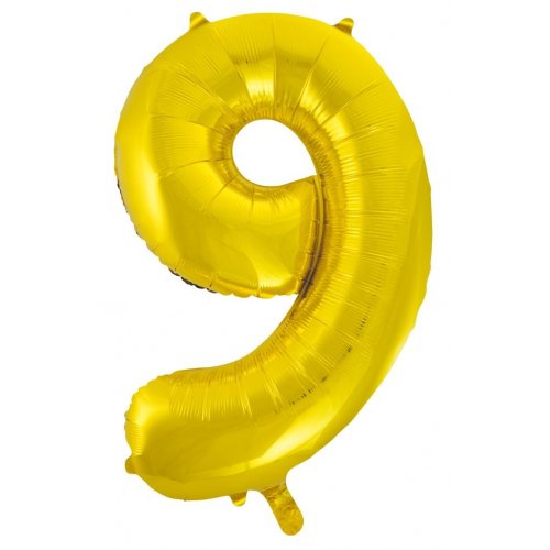 Number 9 Foil Balloon - Gold