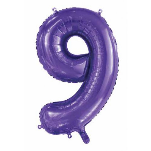 Number 9 Foil Balloon - Purple