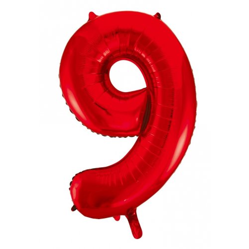 Number 9 Foil Balloon - Red