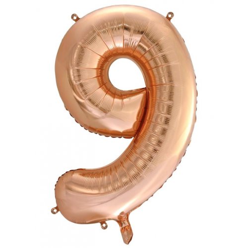 Number 9 Foil Balloon - Rose Gold