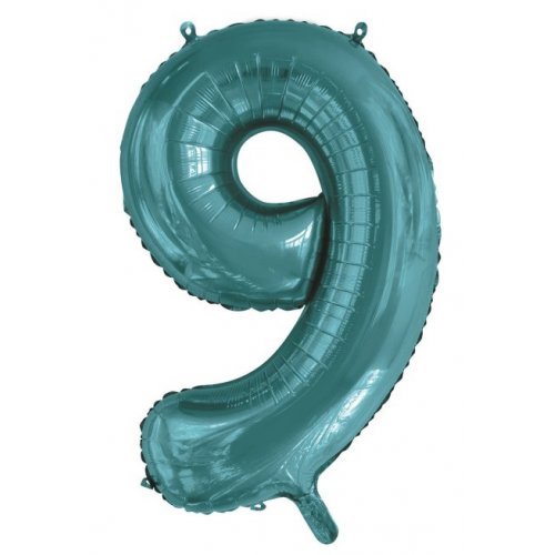Number 9 Foil Balloon - Teal