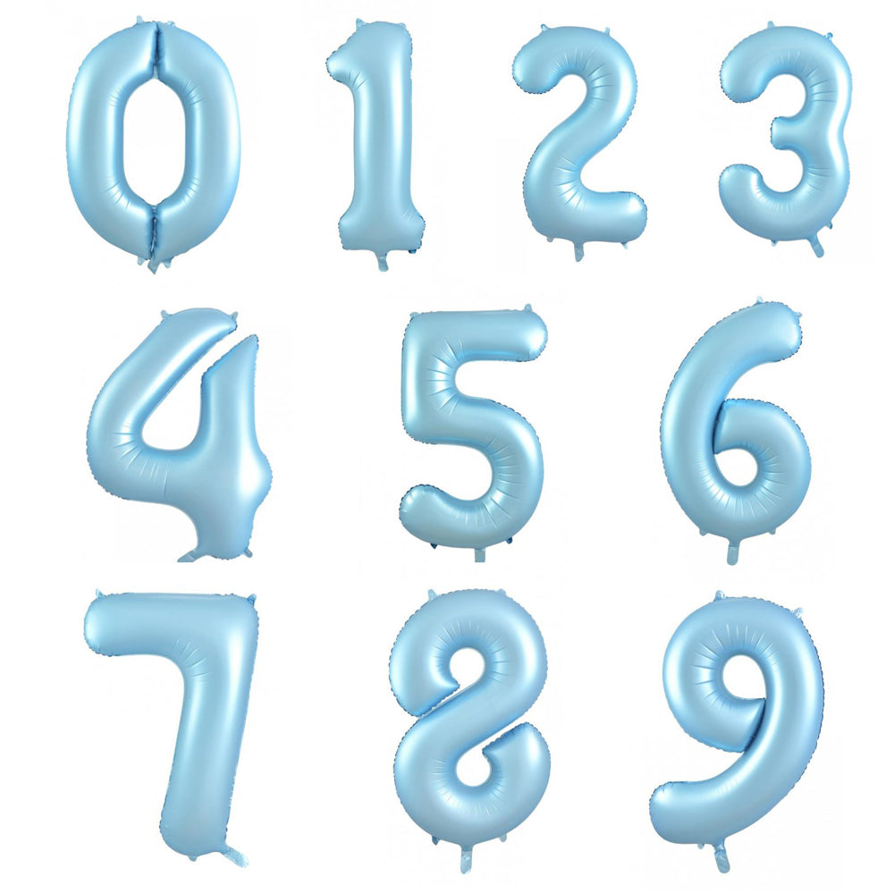 Pastel Blue Helium Megaloon Numbers Foil Balloon