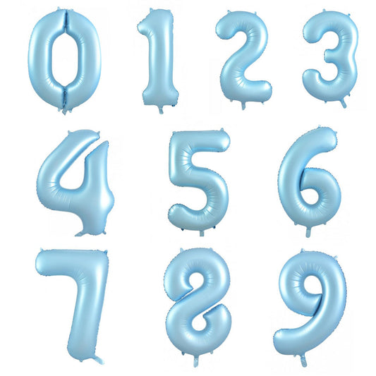 Pastel Blue Helium Megaloon Numbers Foil Balloon