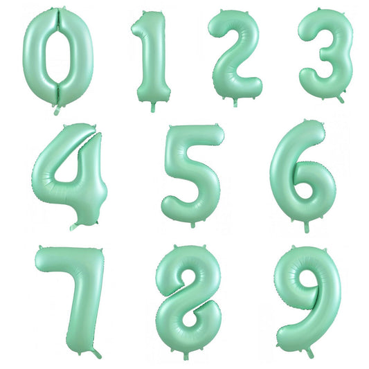 Pastel Green Helium Megaloon Numbers Foil Balloon