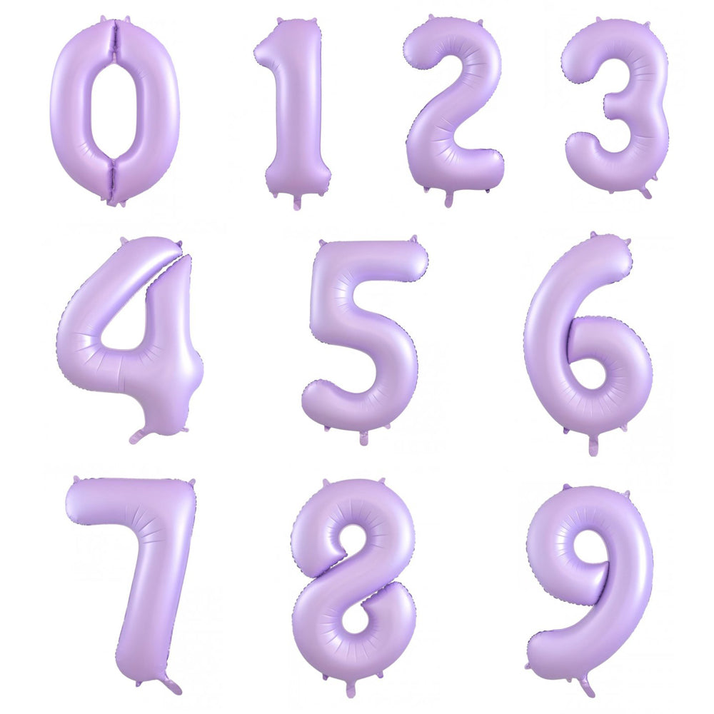 Pastel Lilac Helium Megaloon Numbers Foil Balloon