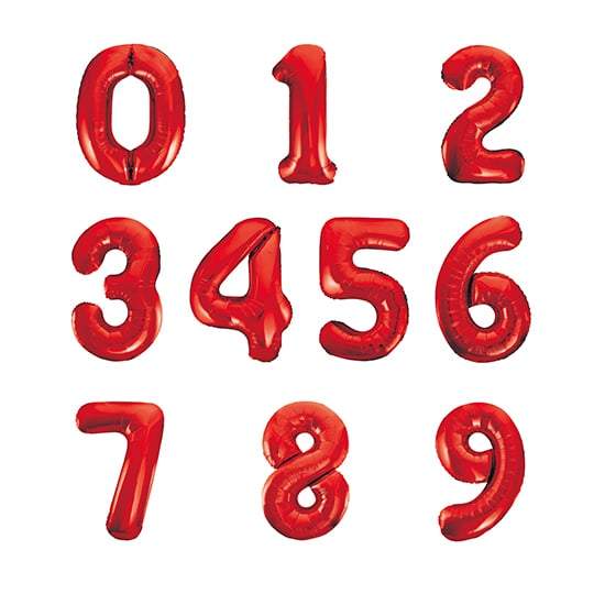 Red Helium Megaloon Numbers Foil Balloon