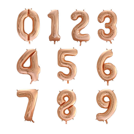 Rose Gold Helium Megaloon Numbers Foil Balloon